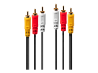 LINDY Audio Video Cable 3x phono 1m 3xRCA 1V/2xA m/m goldplated