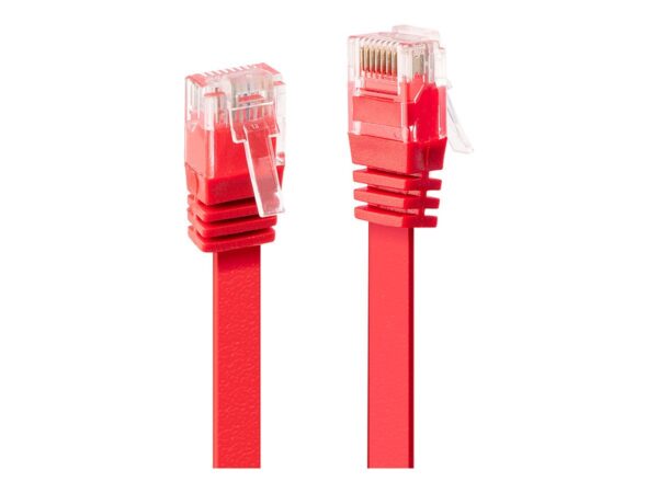 LINDY Cat.6 Flat Ribbon Patch Cable Red 2m Without Shielding