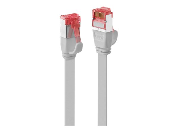 LINDY Cat.6 U/FTP Flat Patch Cable Grey 10m