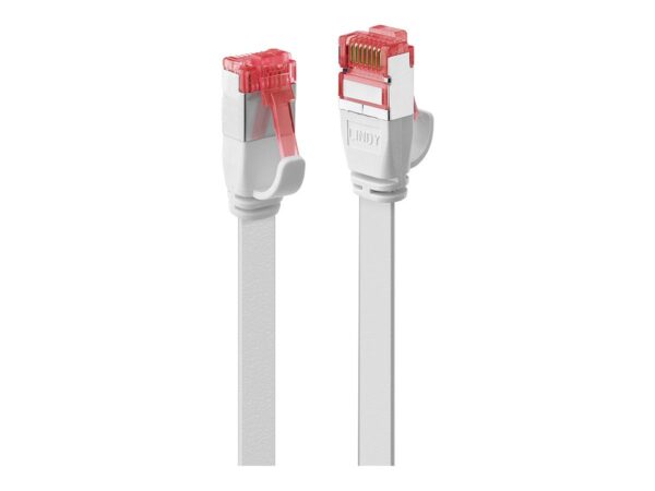 LINDY Cat.6 U/FTP Flat Patch Cable White 5m