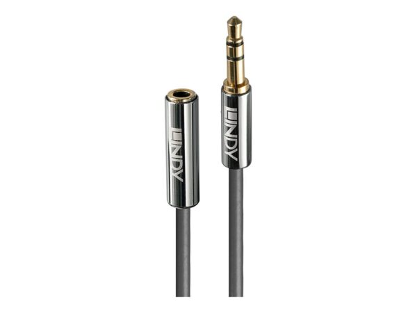 LINDY Cromo Line Audio Cable Stereo 3.5mm-3.5mm M-F 3m anthrazit extension