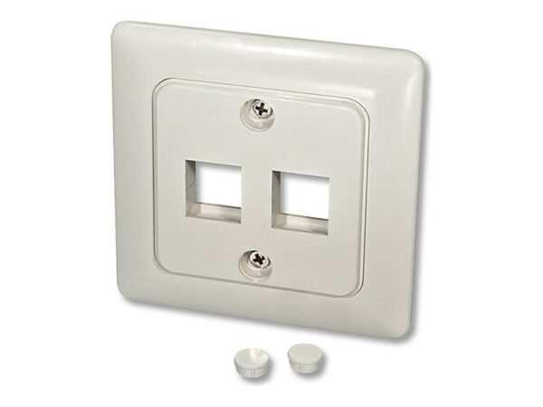 LINDY Face Plate DE for 2 Keystone Face plate with cover 80×80