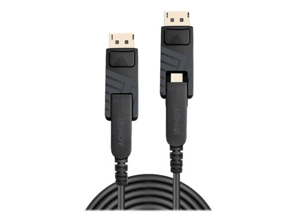 LINDY Fibre Optic Hybrid DP 1.4 70m mDP/mDP with DP adapters