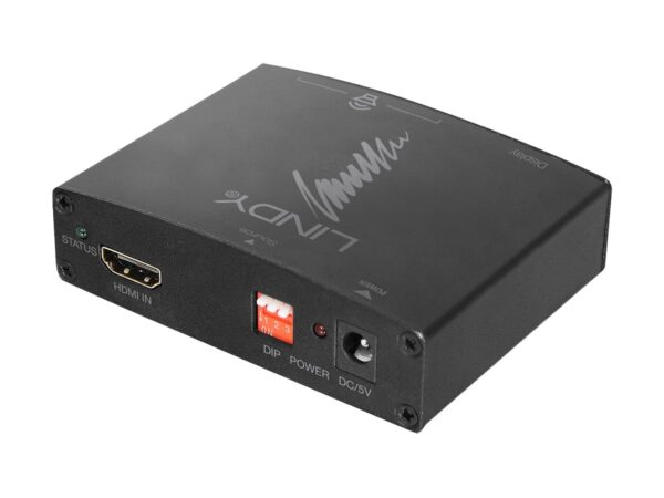 LINDY HDMI 4K Audio Extractor with bypass Resolutions up to UHD 4K Audio through TOSLink and COAXIAL digit. and 3.5mm Stereo analog.