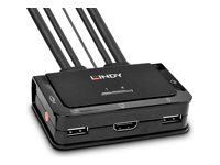 LINDY HDMI KVM Switch 2 Port USB 2.0 Compact HDMI 3D and 4K60 compliant USB 2.0 Audio and Mic