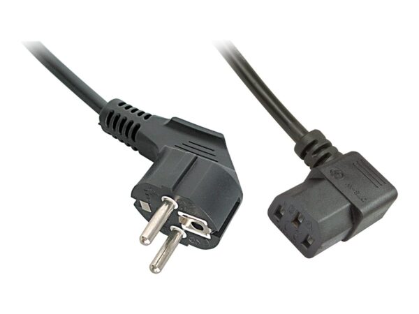 LINDY IEC Mains lead angled 2m Schuko to C13