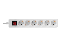 LINDY Mains 6 way gang socket with on/off switch