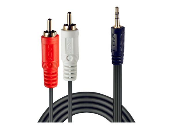 LINDY Premium Audio Adaptercable 2m 2x Phono/RCA to 3.5mm Stereo Jack