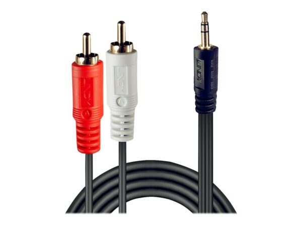 LINDY Premium Audio Adaptercable 3m 2x Phono/RCA to 3.5mm Stereo Jack