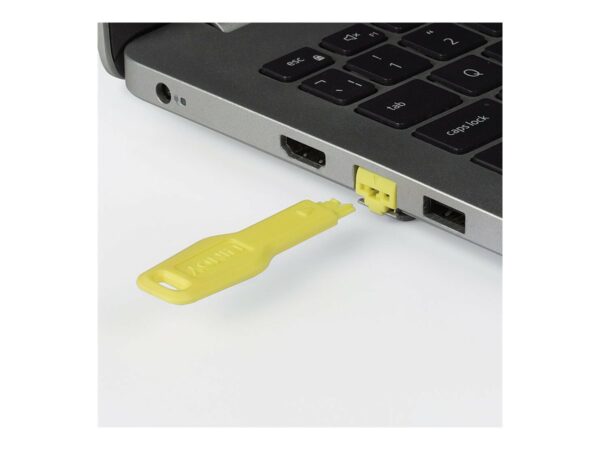 LINDY RJ45 Port Locks YELLOW 10x + 1 Key