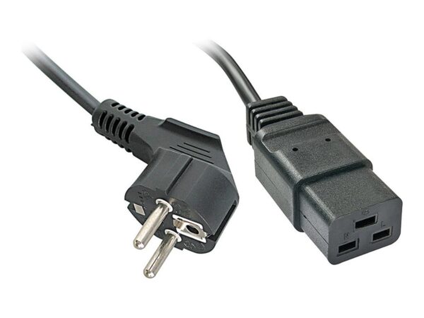 LINDY Schuko to IEC C19 Mains Cable 2m for IEC cold device connections up to 16A