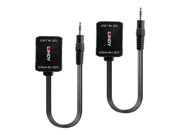 LINDY Stereo Audio Extender Cat.5/6 100m 3.5mm Analog Stereo Extender – passive