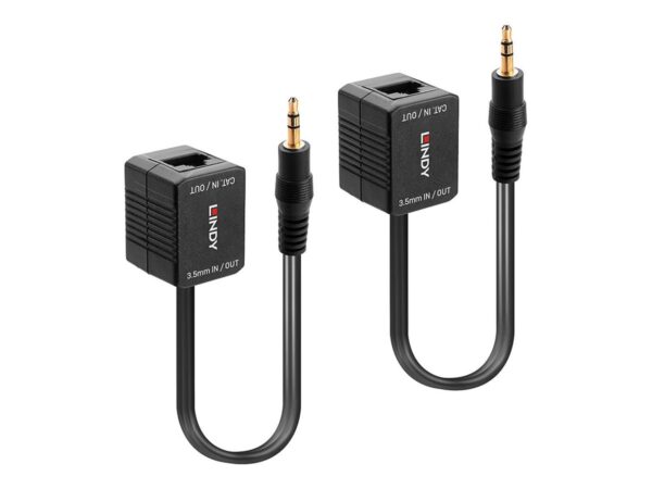 LINDY Stereo Audio Extender Cat.5/6 100m 3.5mm Analog Stereo Extender – passive