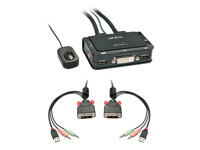 LINDY Switch KVM Compact DVI-D Single Link USB 2.0 & Audio 2 ports