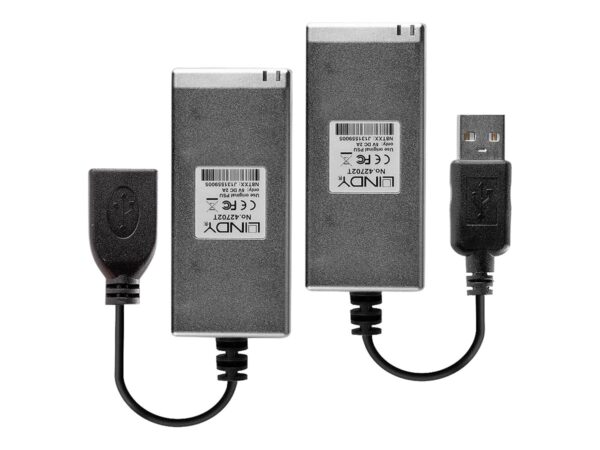 LINDY USB 2.0 MM Fibre Optic Extender 200m