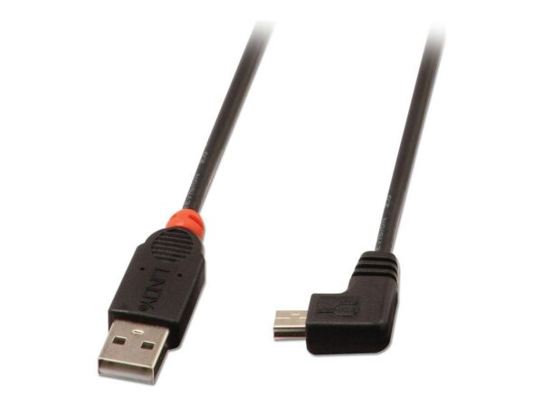 LINDY USB 2.0 Type A/Mini-B 90 1m Mini-B plug right angled