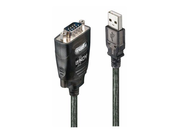 LINDY USB RS232 Converter w/ COM Port Retention RS-232 Port Transfer Rate up to 230kBit/s Chipset: FTDI