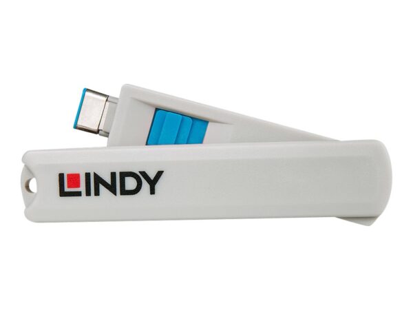LINDY USB Type C Port Blocker Key – Pack of 4 Blockers Blue