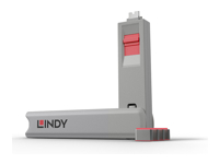 LINDY USB Type C Port Blocker Key – Pack of 4 Blockers Red