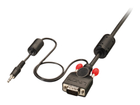 LINDY VGA and Audio Cable M/M Black 1m 15 Way M/M and 3.5mm Stereo M/M DDC