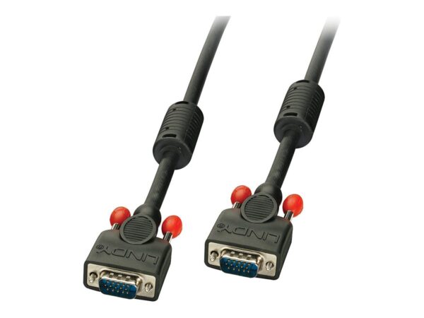 LINDY VGA Cable M/M black 7.5m. 15 Way Male to 15 Way Male
