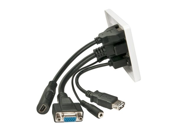 LINDY Wall plate VGA/HDMI/USB/3.5mm Stereo 86x86mm Screw distance approx. 60mm