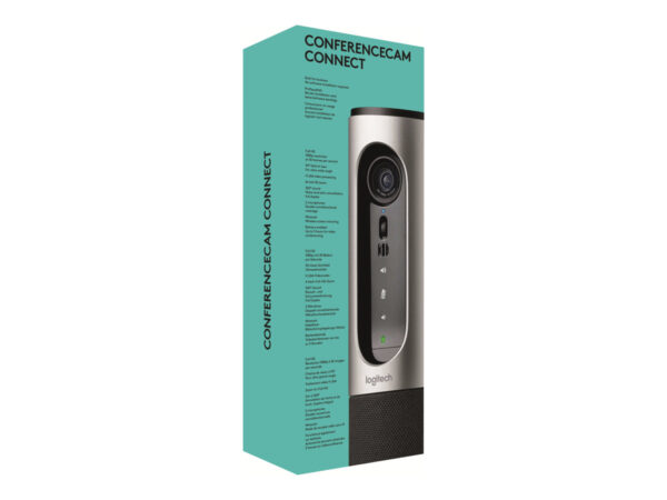 LOGITECH ConferenceCam Connect Conference camera colour 1920 x 1080 720p 1080p audio wired Wi-Fi Bluetooth 4.0 / NFC USB 2.0 H.264