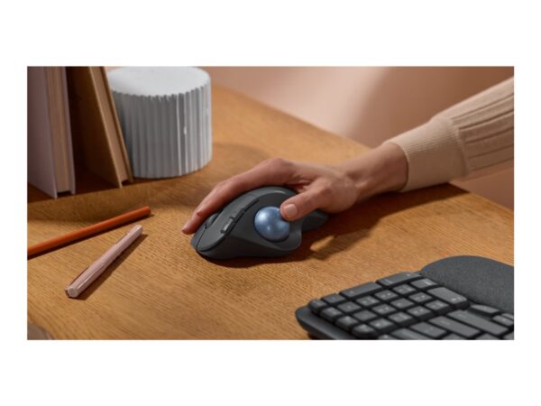 LOGITECH ERGO M575S Wireless Trackball – Graphite + Blue Ball