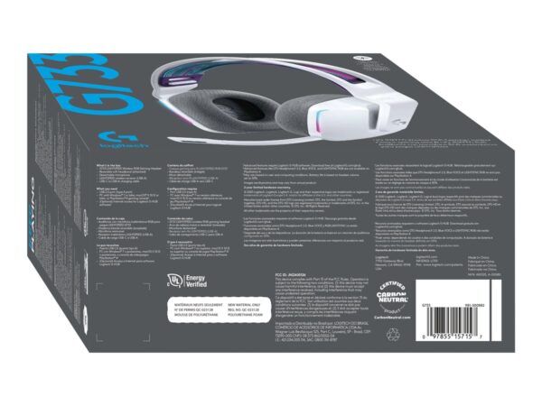 LOGITECH G G733 LIGHTSPEED Wireless RGB Gaming Headset Headset full size 2.4 GHz wireless white