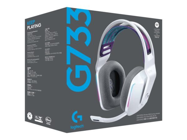 LOGITECH G G733 LIGHTSPEED Wireless RGB Gaming Headset Headset full size 2.4 GHz wireless white