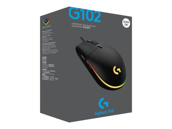 LOGITECH G102 LIGHTSYNC – BLACK – EER