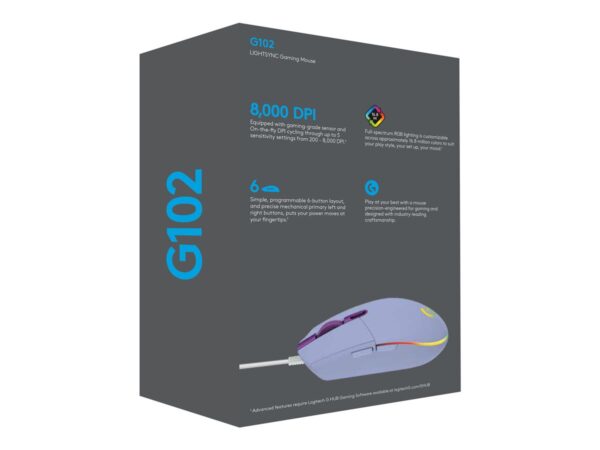 LOGITECH G102 LIGHTSYNC – LILAC – EER