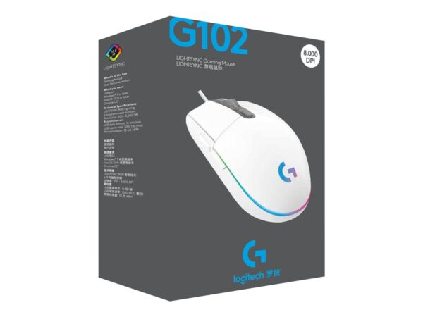 LOGITECH G102 LIGHTSYNC – WHITE – EER