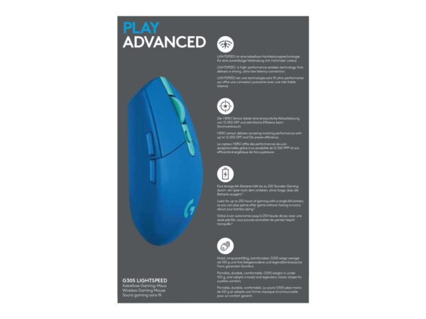 LOGITECH G305 LightSpeed Wireless Gaming Mouse – BLUE – EER2