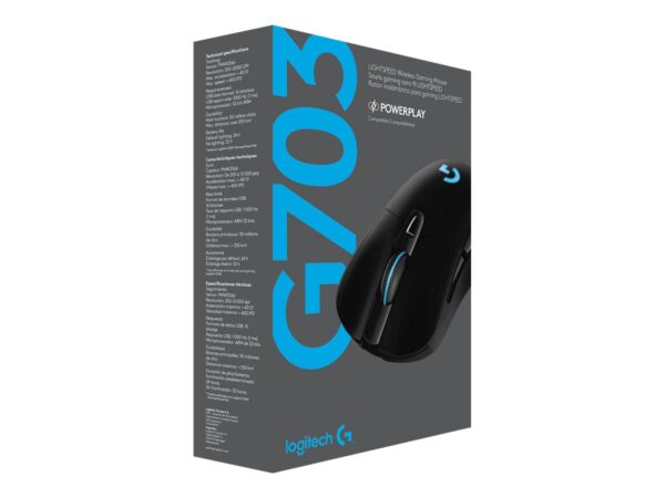 LOGITECH G703 LIGHTSPEED Mouse – BLACK – 2.4GHZ – EER2