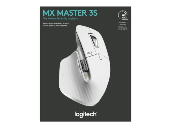 LOGITECH Master Series MX Master 3S Mouse ergonomic optical 7 buttons wireless Bluetooth 2.4 GHz Bolt USB receiver