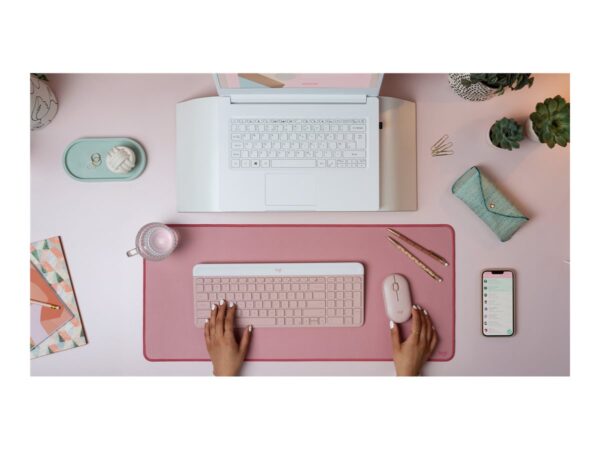 LOGITECH MK470 Slim Combo – ROSE – (FRA) – CENTRAL-419