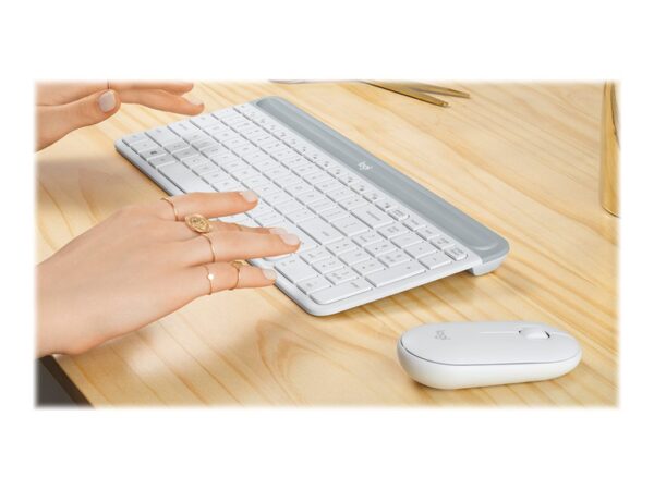 LOGITECH Slim Wireless Keyboard and Mouse Combo MK470 OFFWHITE (FR)