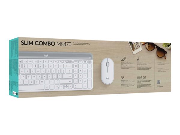 LOGITECH Slim Wireless Keyboard and Mouse Combo MK470 OFFWHITE (FR)