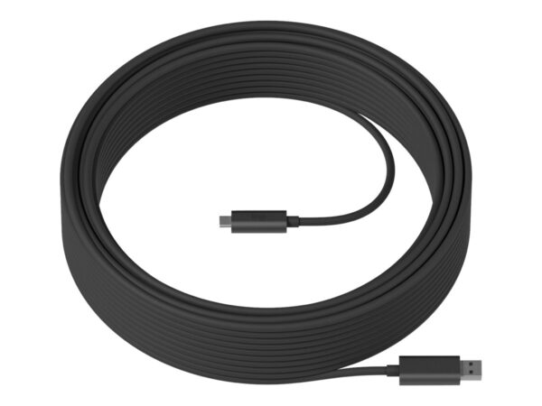 LOGITECH Strong USB cable USB Type A M to 24 pin USB-C M USB 3.2 Gen 2 25 m plenum Active Optical Cable AOC for Room Solution