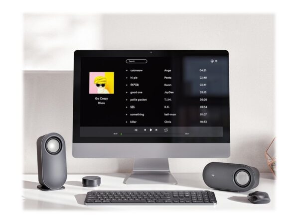 LOGITECH Z407 Android Edition speaker system for PC 2.1channel wireless Bluetooth USB 40 Watt Total graphite grey