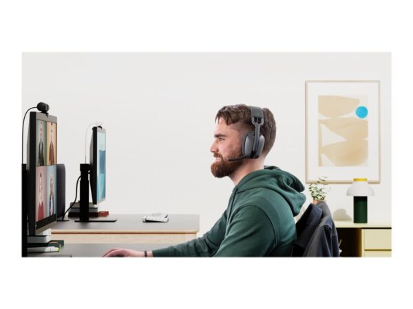 LOGITECH Zone Vibe Wireless Headset full size Bluetooth wireless USB-C via Bluetooth adapter graphite Certified for Microsoft Teams