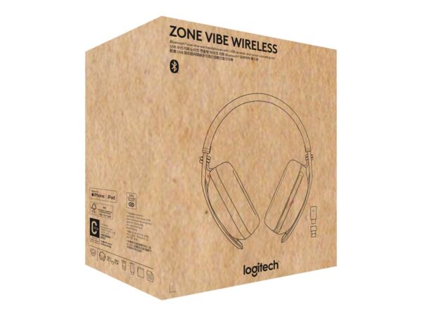 LOGITECH Zone Vibe Wireless Headset full size Bluetooth wireless USB-C via Bluetooth adapter graphite Certified for Microsoft Teams