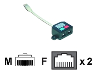 MCL Cable dedoubleur de paires RJ45 Cat 5e blinde F / M / F – Ethernet