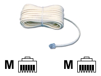MCL Câble RJ11 6/4 Mâle / Mâle 2m