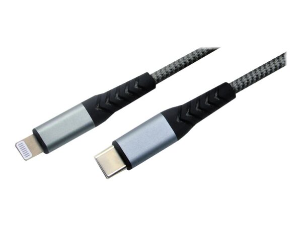 MCL Câble tressé USB Type-C vers Lightning Certifié MFI – 1m