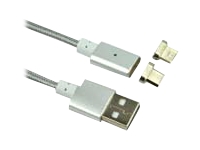 MCL Câble USB avec 2 embouts magnétiques Micro USB – 1m
