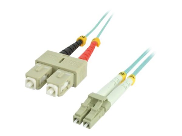 MCL FJOM3/SCLC-25M – Jarretière optique OM3 duplex 50/125 multimode – SC / LC 25m