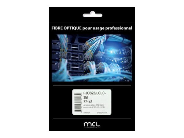 MCL Jarretière optique OS2 duplex monomode 9/125 – LC / LC 3m BOX