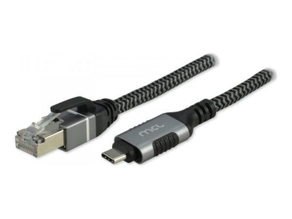MCL MC1D99AZZ03CRJ452 – Câble Type C USB 3.1 mâle vers RJ45 mâle tressé – 2m